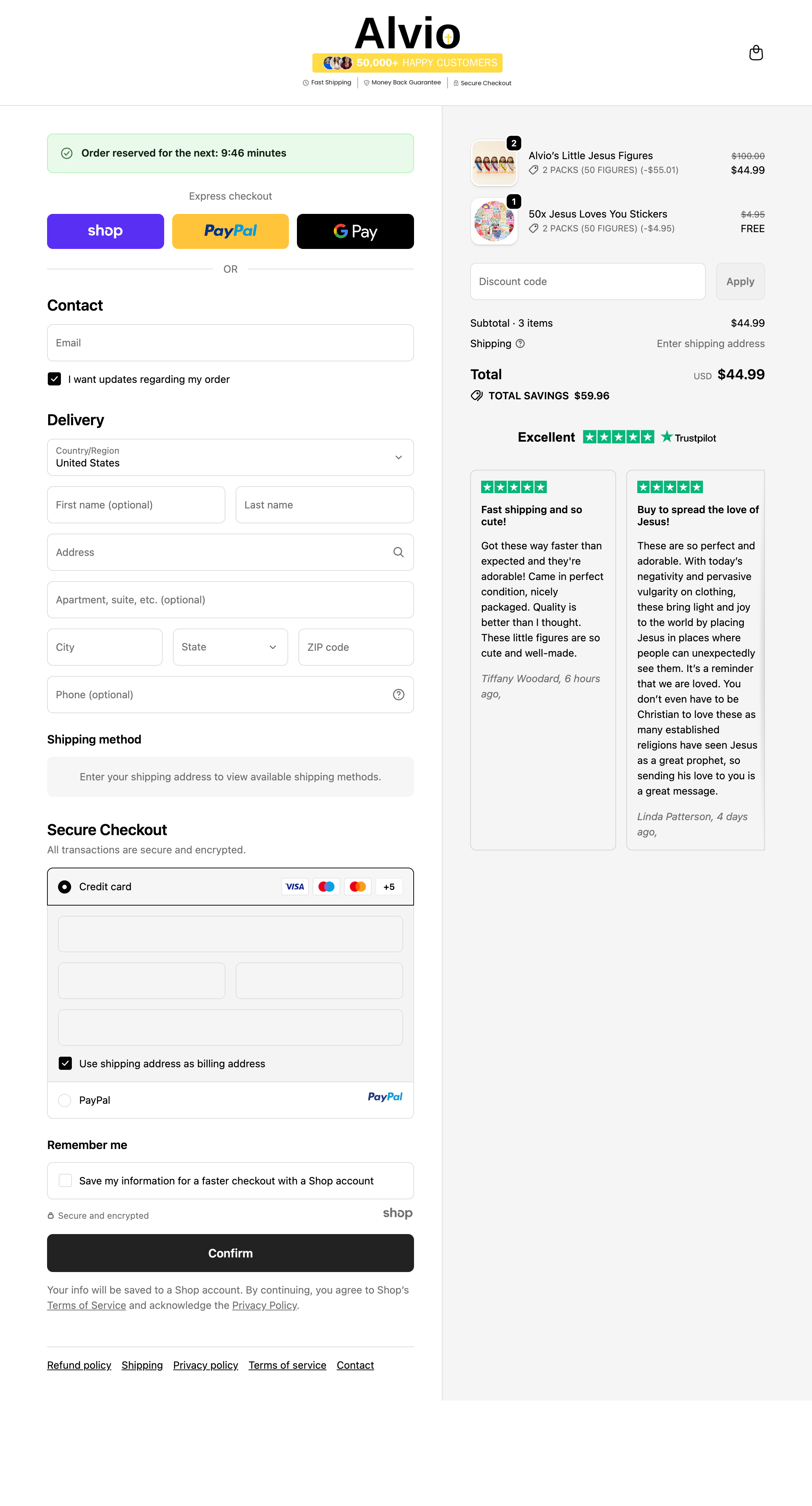 Example Shopify checkout built with Checkout Ninja